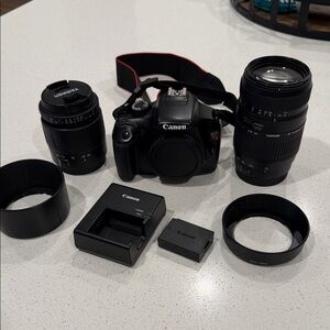 Canon Black DSLR  EOS Rebel T3 Camera with Tamron Lenses